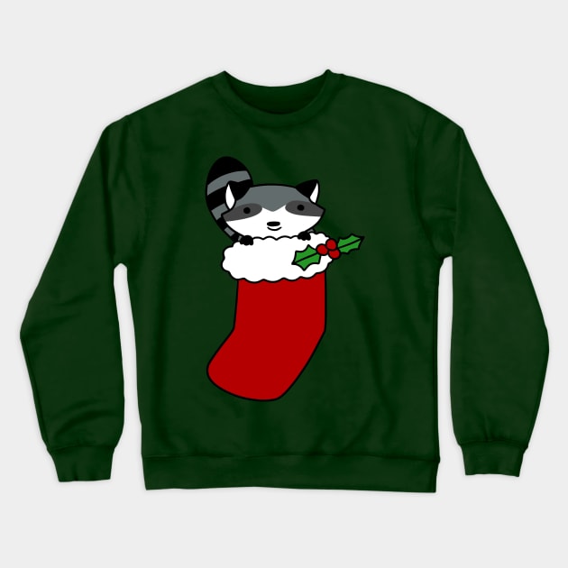 Christmas Stocking Raccoon Crewneck Sweatshirt by saradaboru